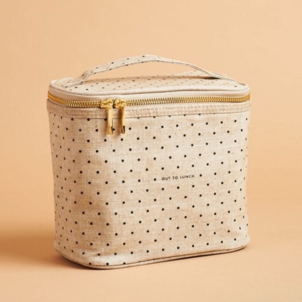 KATE SPADE New York Lunch Tote, Deco Dots “Out To Lunch” Canvas Lunch Tote NWOT
